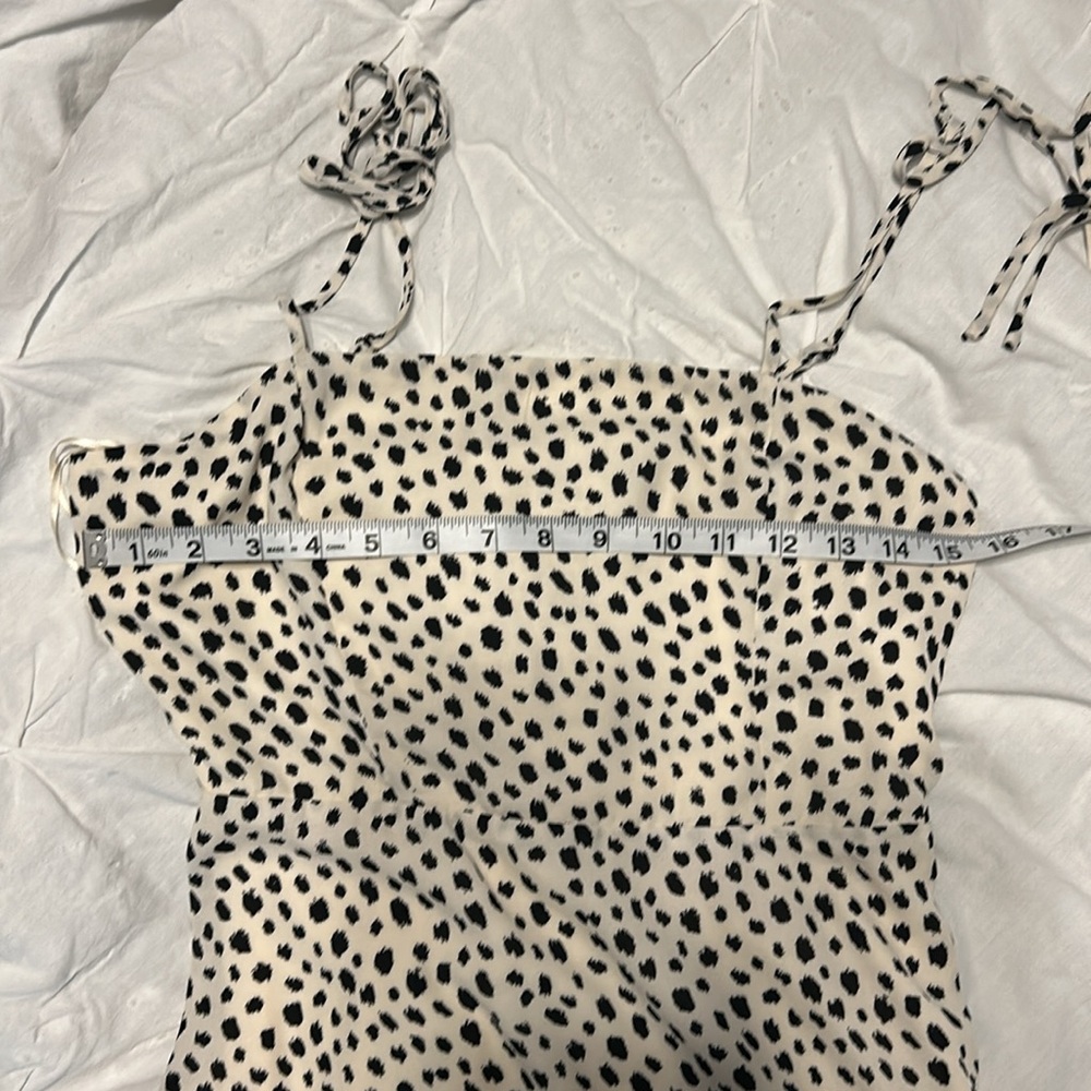 GB Medium Juniors Strappy White Cream Polka Dot Dress Mini Dress - Picture 16 of 16